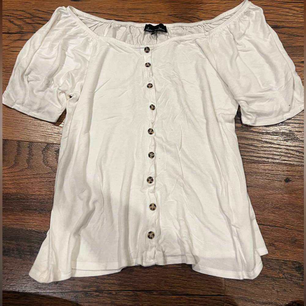 White Button-Down Women's Top